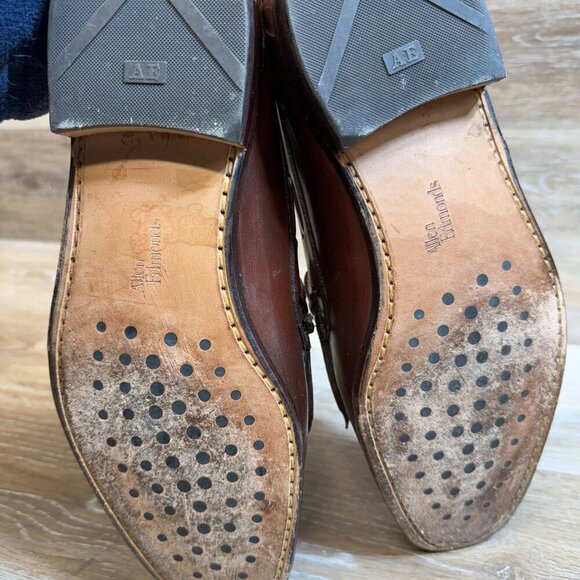 Allen Edmonds Brown Leather Fringe Top Loafers Men's Size 9.5 - Picture 5 of 6